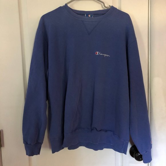 purple and blue champion hoodie